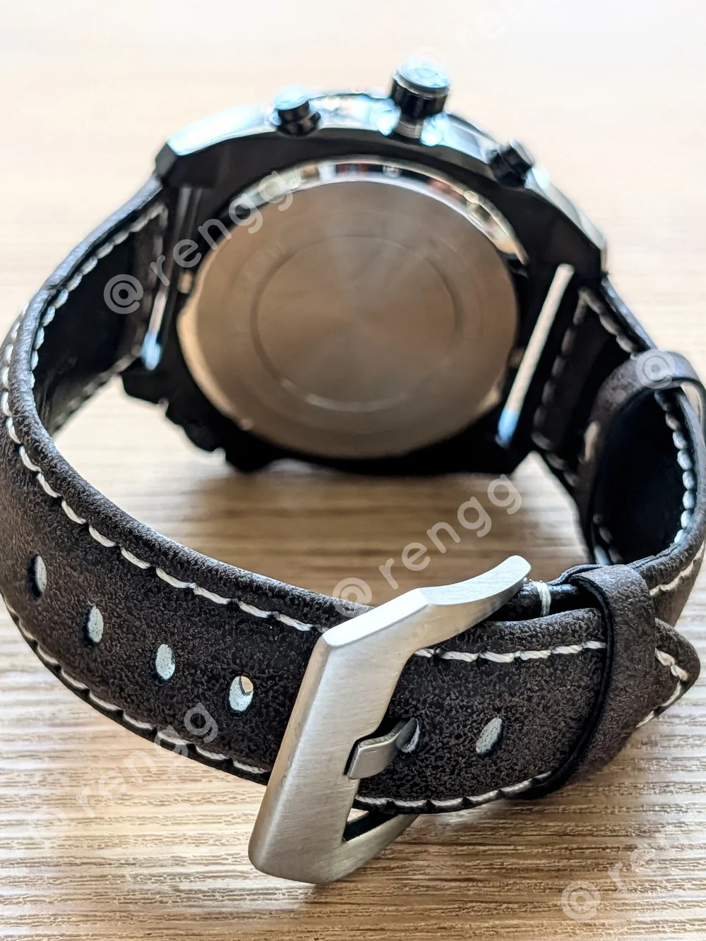 45mm Seiko Men's White Dial Panda Chronograph Mod Watch Compass Inner Ring